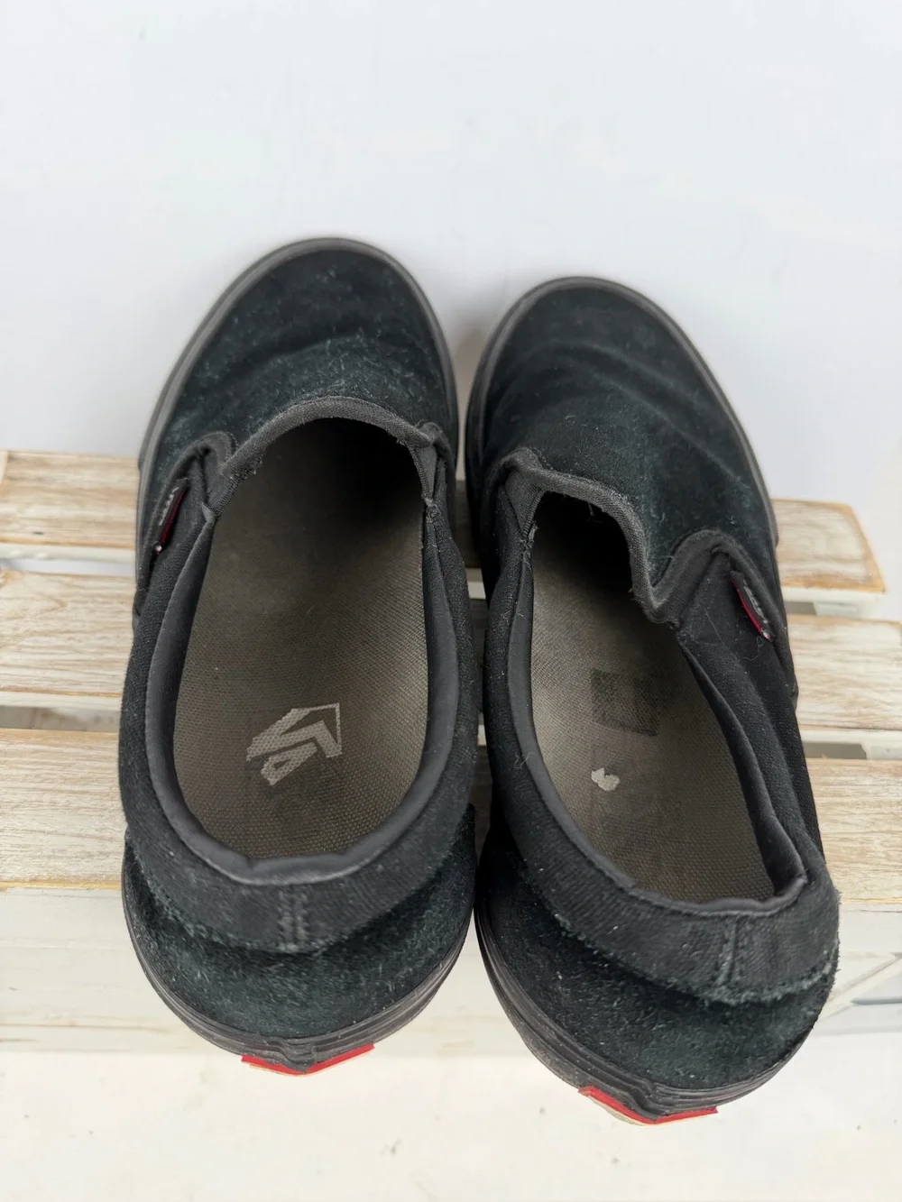 Vans Skate Slip-On shoes in a blackout colorway durable suede upper size 9.5